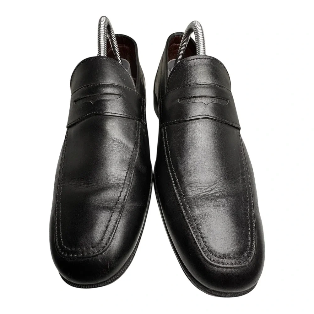 Allen Edmonds Georgetown Penny Loafers Black Leather Slip On Dress Shoes 10D USA
